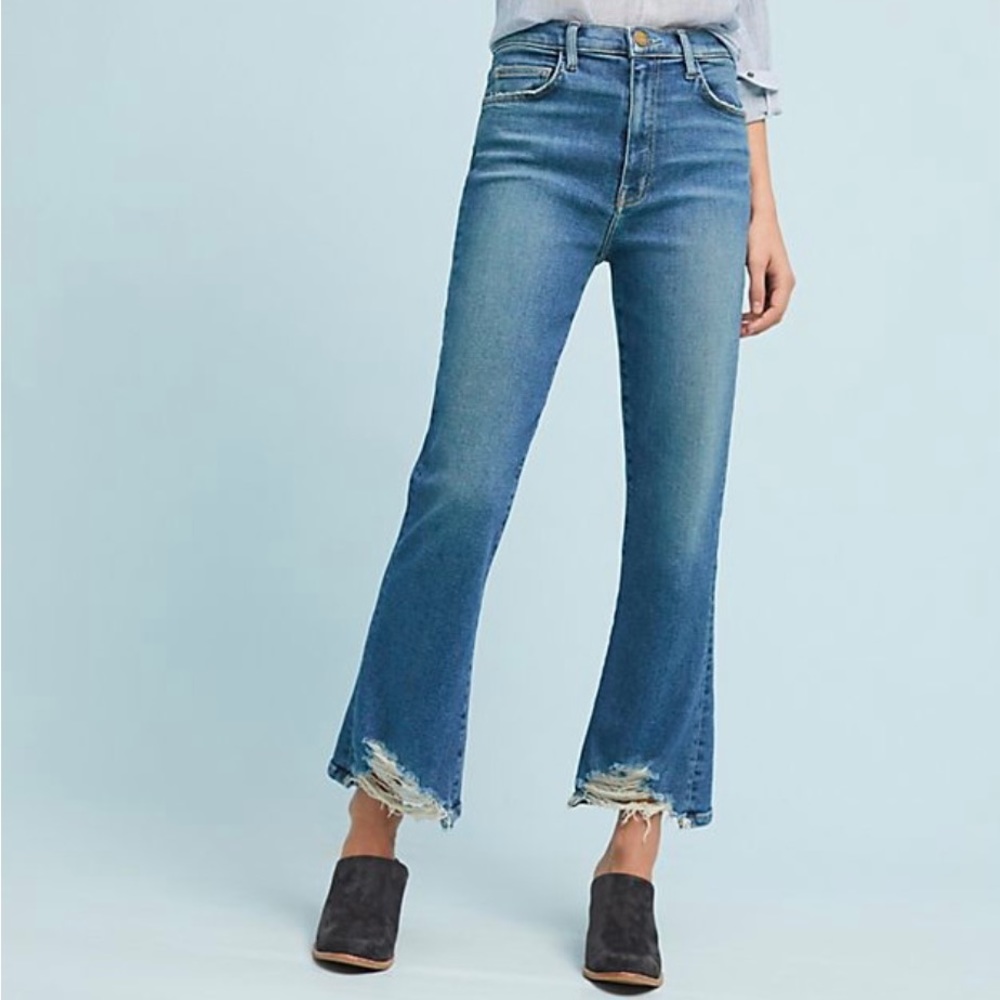 Current Elliot The Kick High-Rise Cropped Flare Jeans